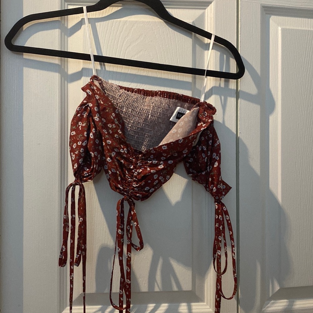 Floral red going out top
